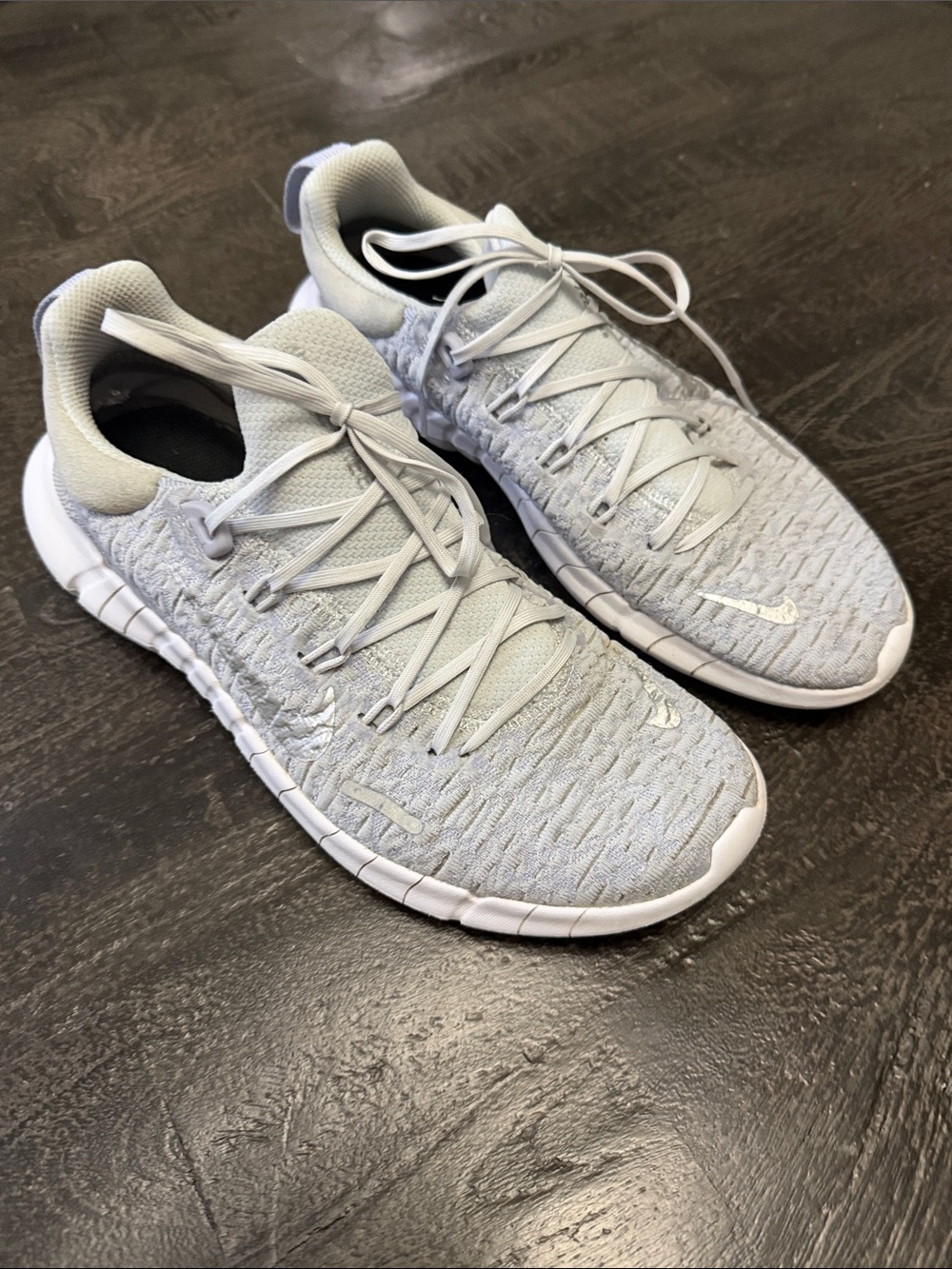 Nike Light Gray Knit Training Sneakers